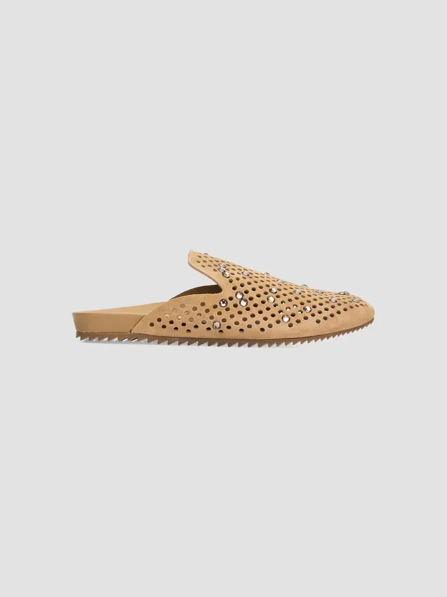 Braidy Perforated Suede Mules by Pedro Garcia