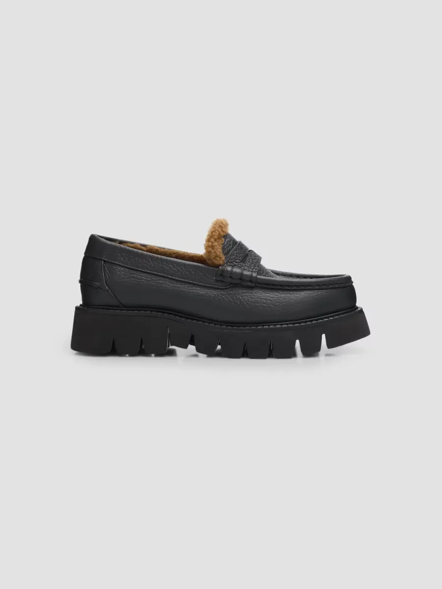 Sebas Shearling-Lined Leather Loafers by Pedro Garcia