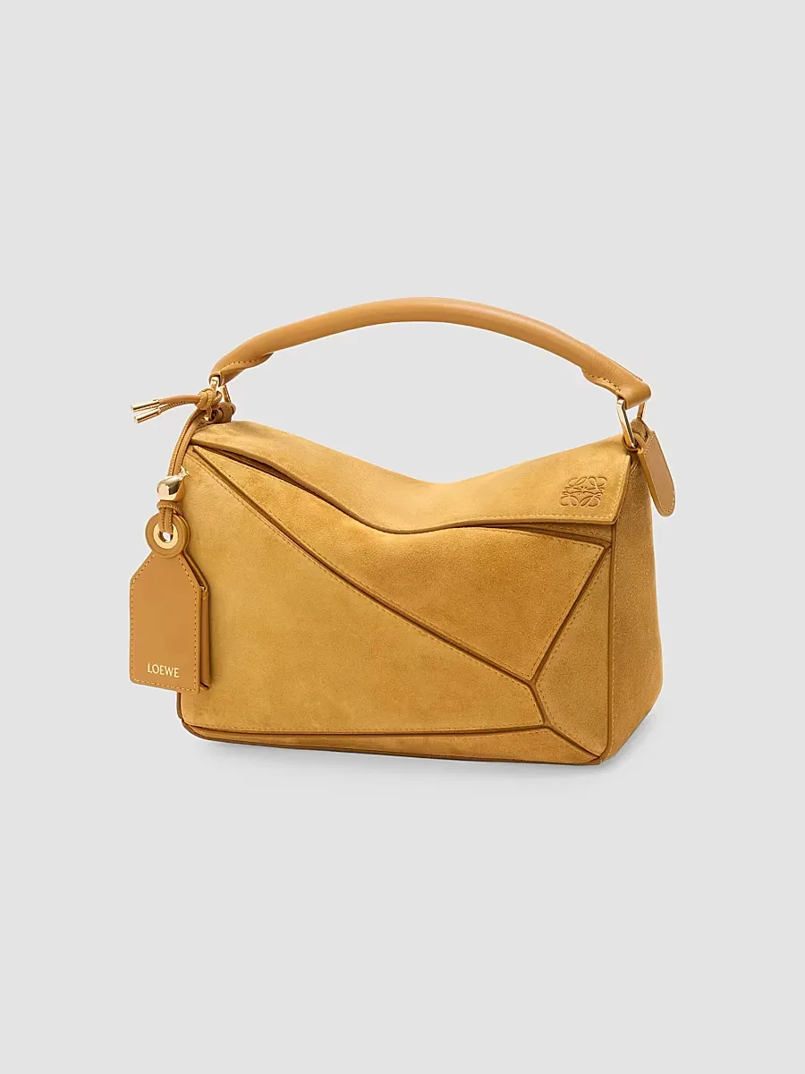 Puzzle Small Suede Top Handle Bag by LOEWE