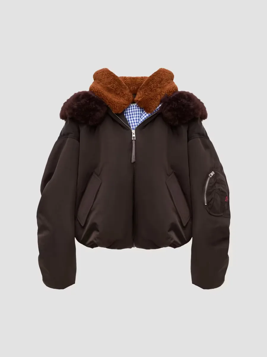 Hooded Faux-Leather Bomber Jacket by LOEWE
