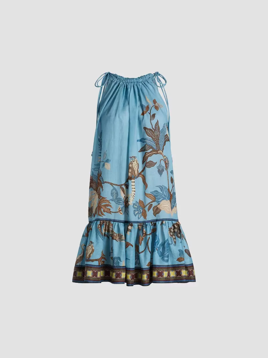 Georgie Printed Drop-Waist Minidress by ALMAIS