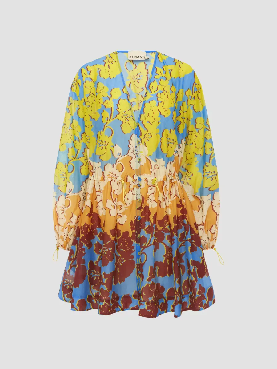 Splice Cotton-Silk Mini Dress by ALMAIS