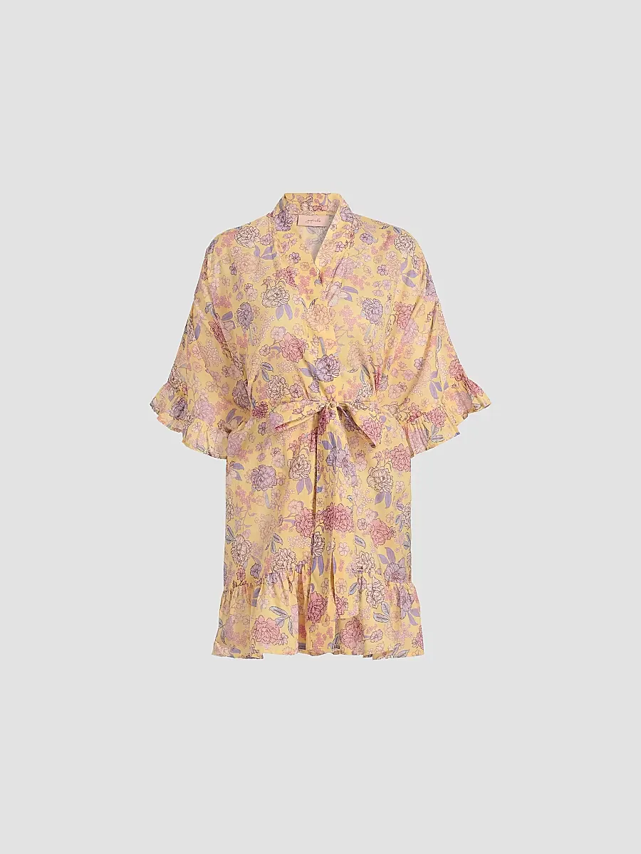 Karolina Floral Frill Robe by Papinelle