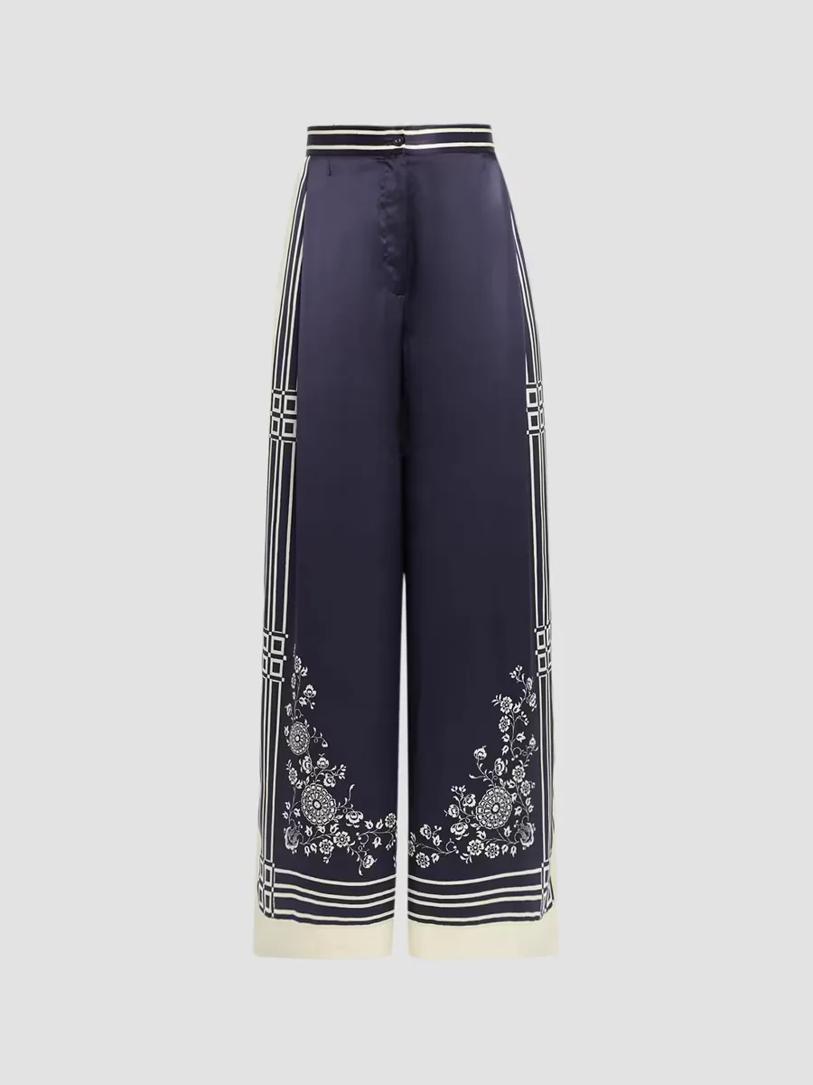 Banderra Printed Wide-Leg Pants by ALMAIS