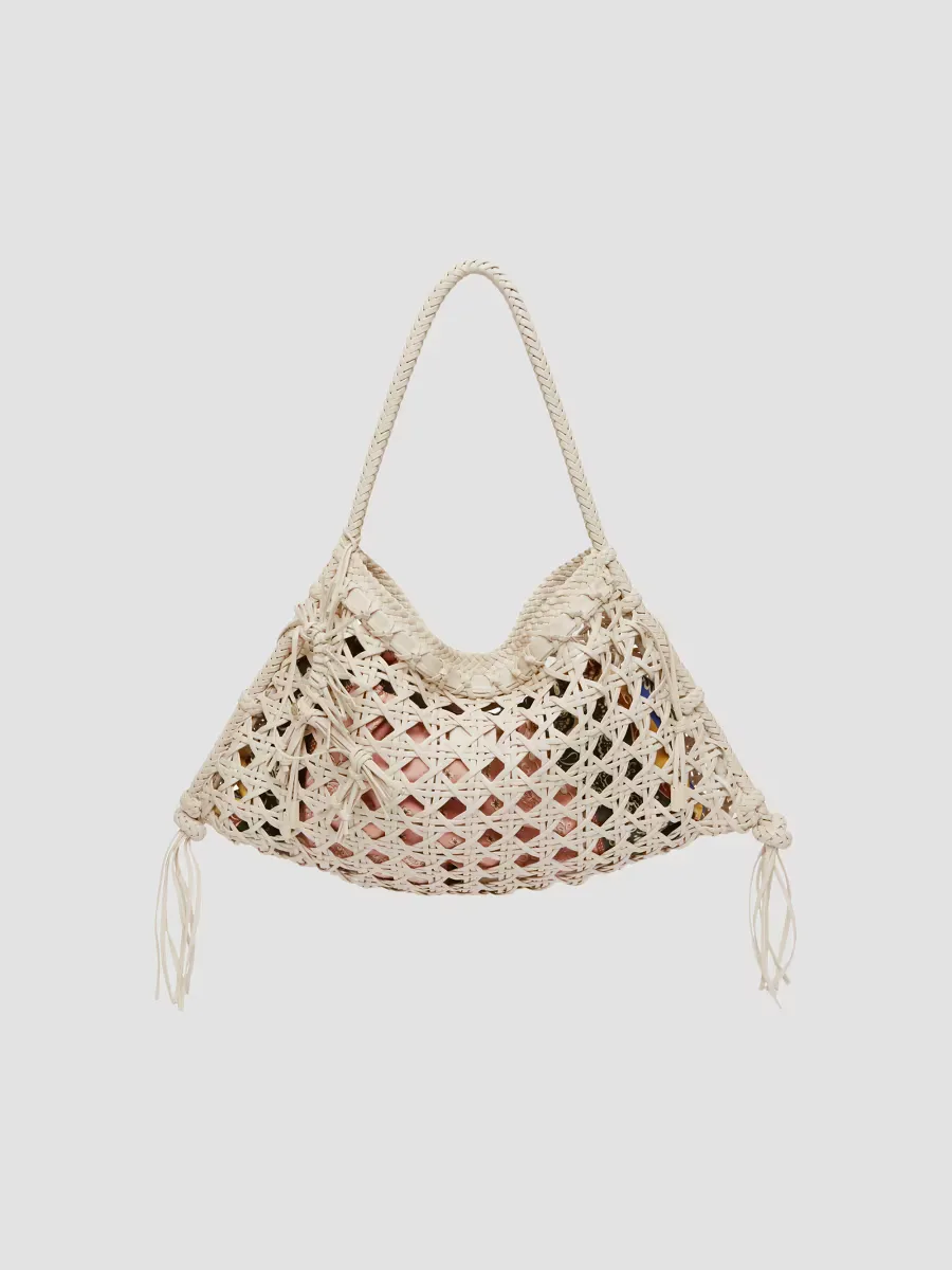 Woven Maxi Leather Tote Bag by ALMAIS
