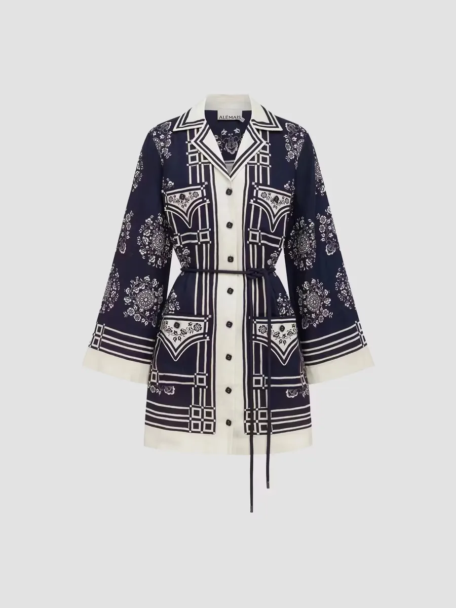 Banderra Linen Mini Shirtdress by ALMAIS