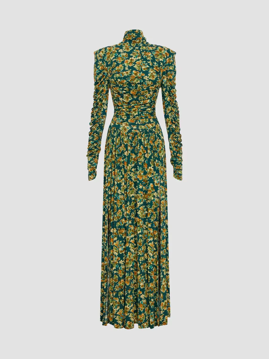 Clem Floral Ruched Maxi Dress by ALMAIS