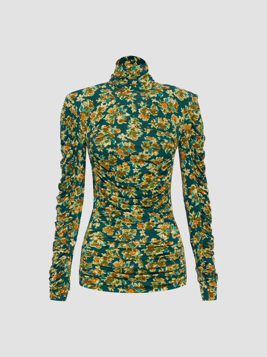 Clem Ruched Floral Top by ALMAIS