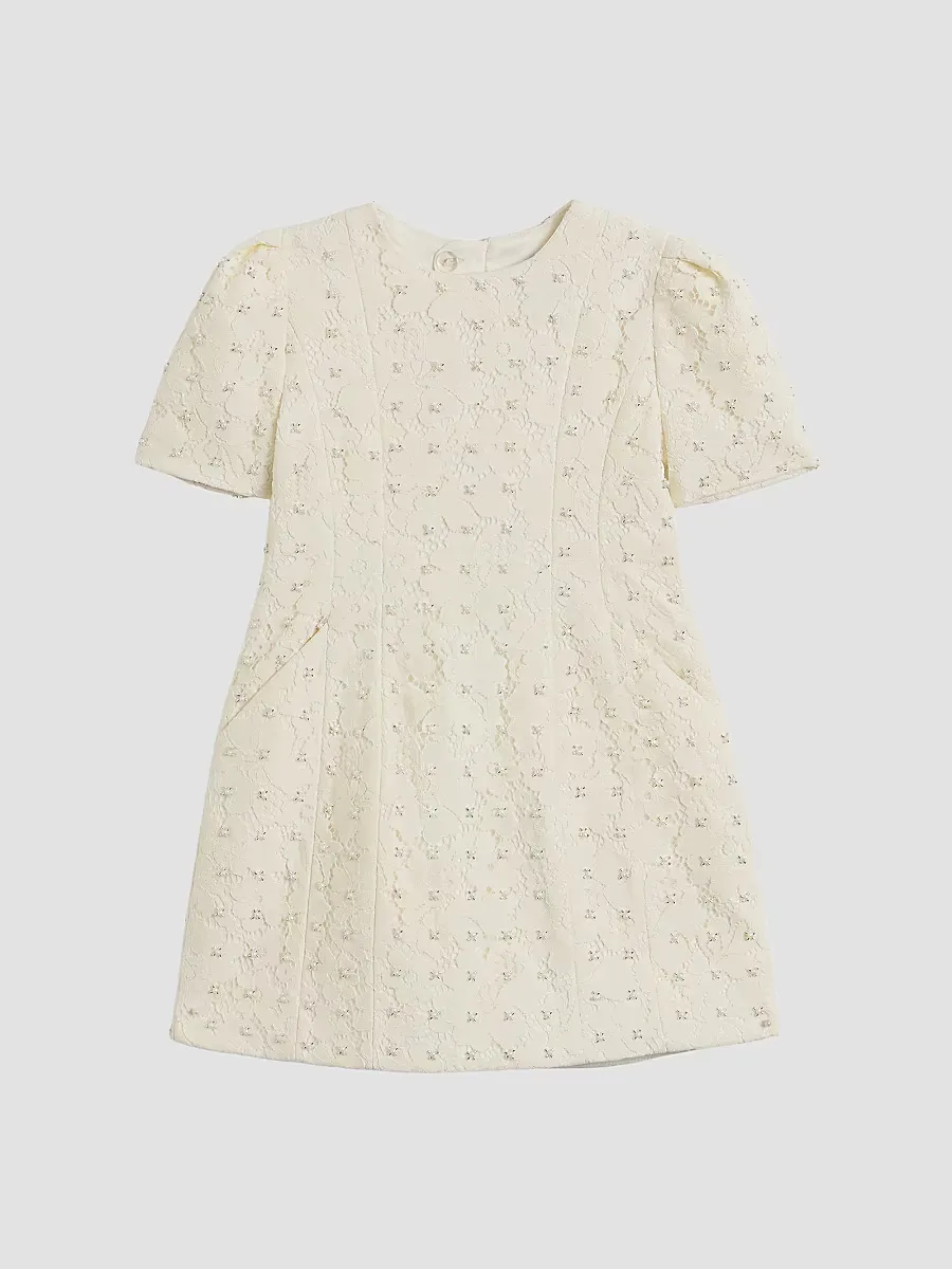 Ophelia Embellished Lace Mini Dress by Bardot