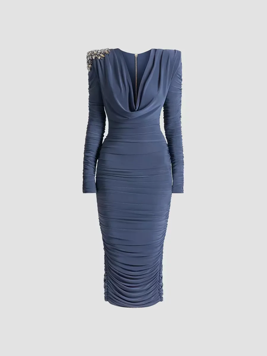 Lustris Crystal-Embellished Jersey Body-Con Midi-Dress by Zhivago