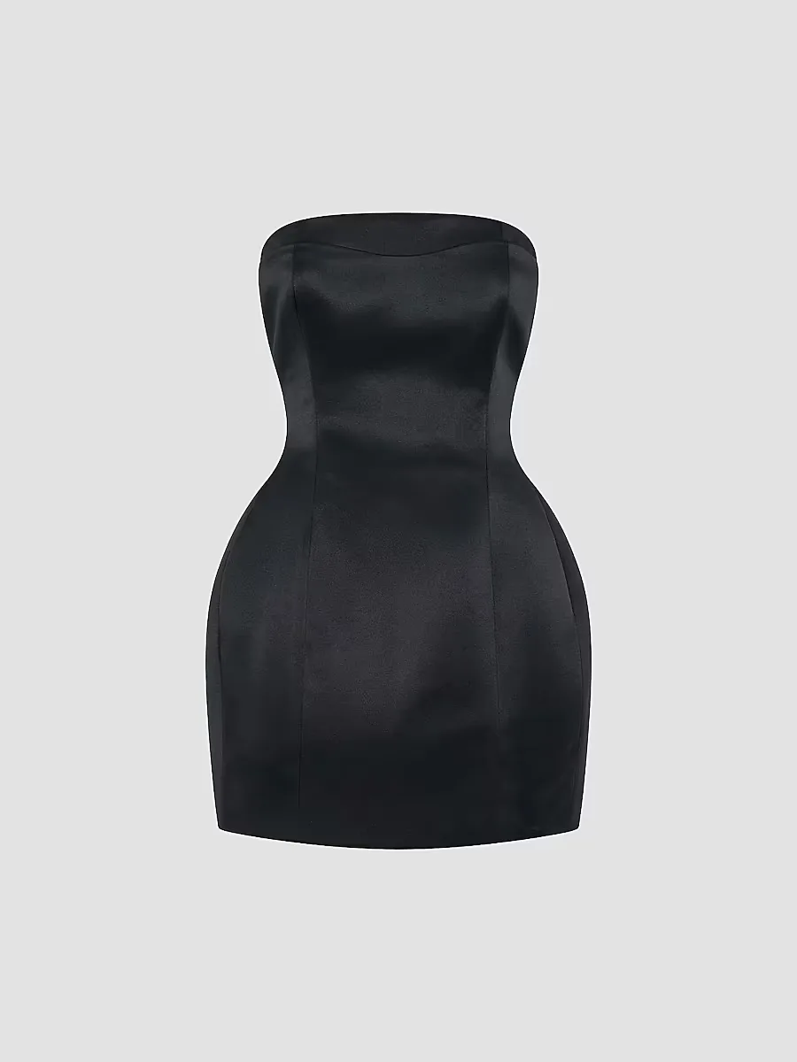 Nicholas the Label Kaline Strapless Bustier Satin Minidress