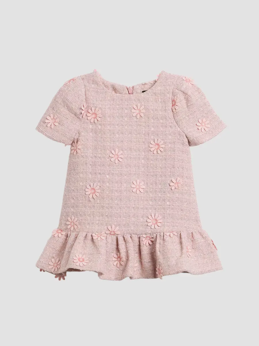 Esra Daisy-Appliqued Boucle Dress by Bardot