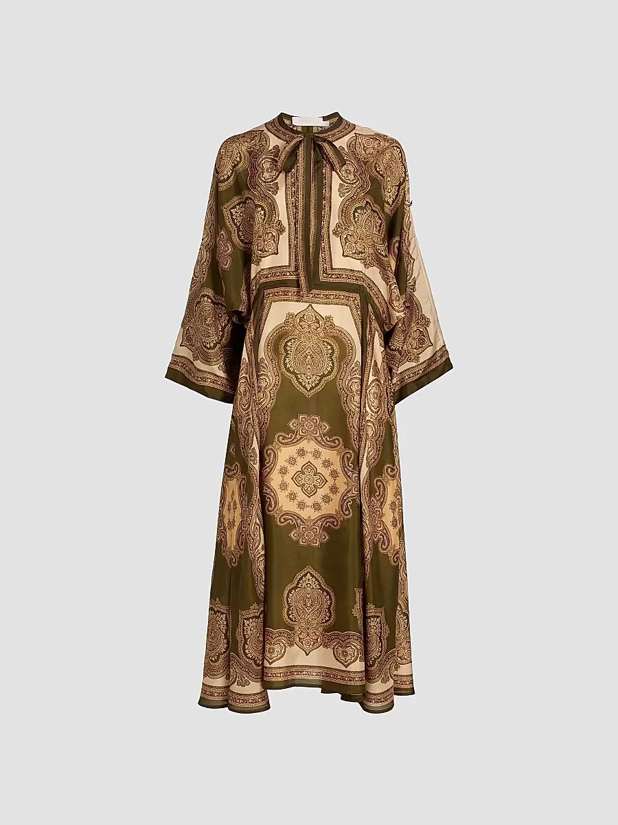 Mahon Paisley Silk Tunic Midi-Dress