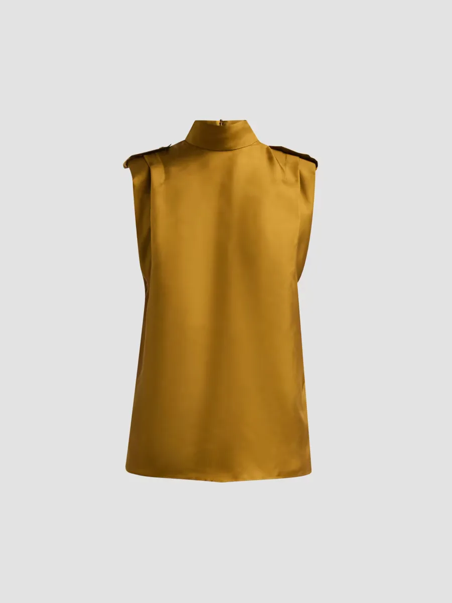 Silk Sleeveless Tuck Blouse by Zimmermann