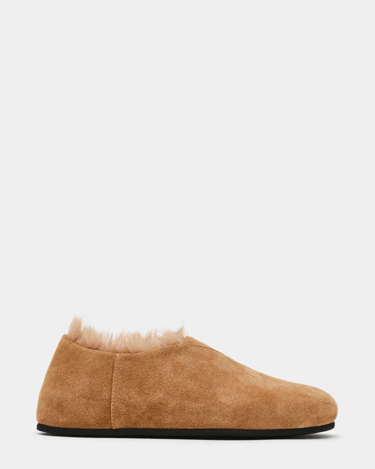 Freeze Faux Fur Flats - Chestnut Suede by Steve Madden