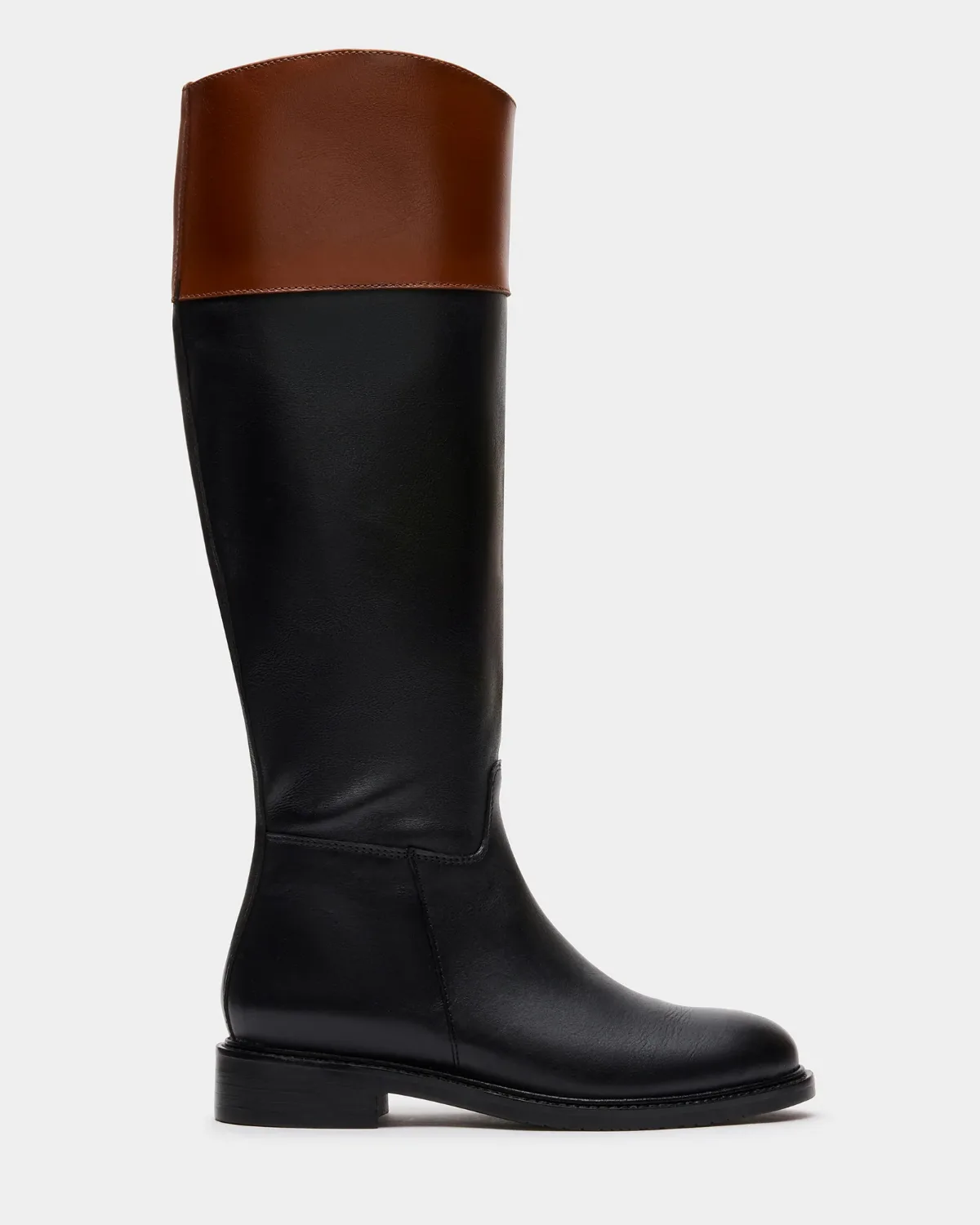 Bandita Black/Cognac Knee High Boots - Leather by Steve Madden