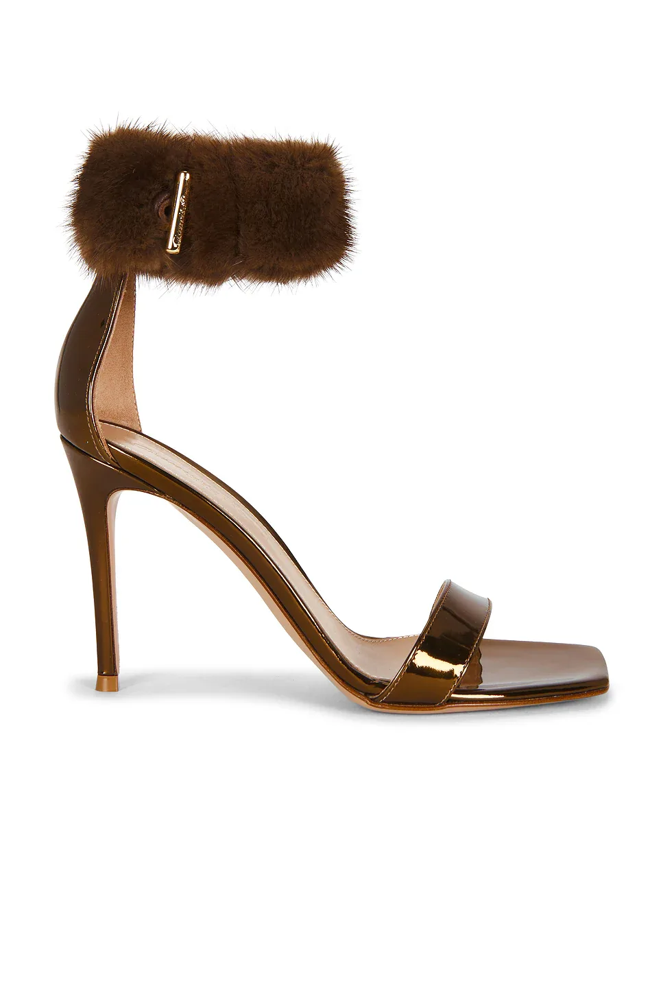Fur Ankle Strap Sandal by Gianvito Rossi