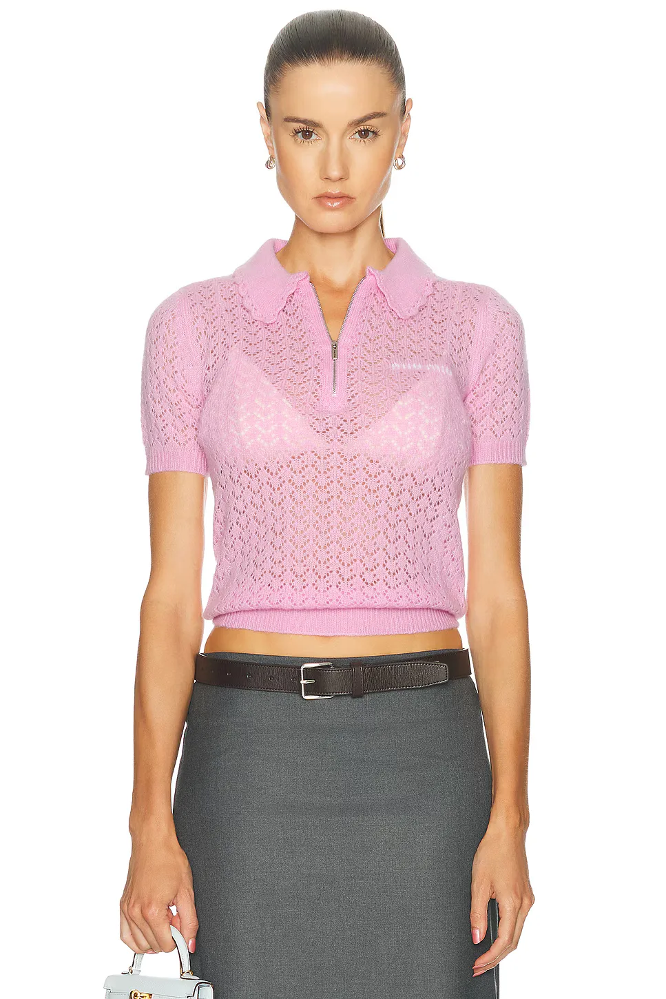Cashmere Silk Pizzo Top by Miu Miu