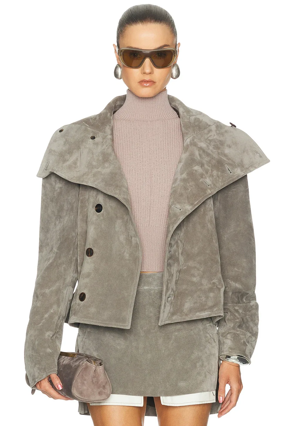 Biker Jumbo Stooges Jacket - Steel by Rick Owens