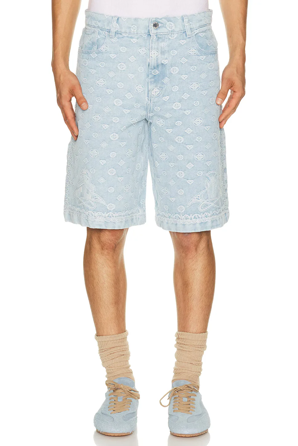 Carpet Jacquard Baggy Denim Shorts by Casablanca