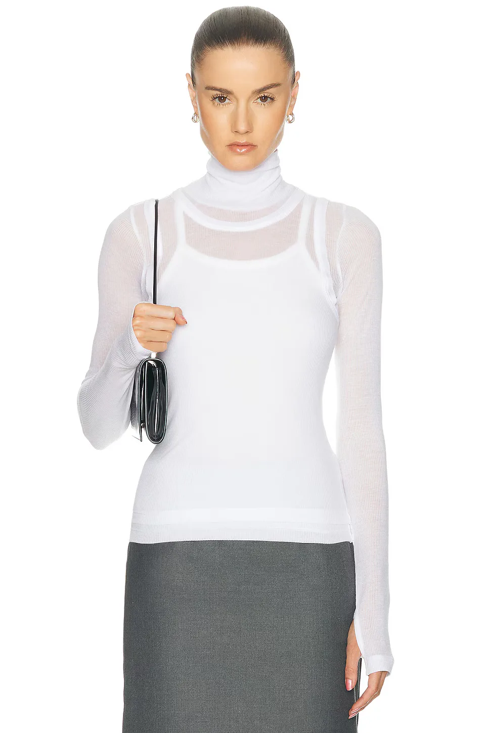 Layer Long Sleeve Neck Sheer by Helmut Lang