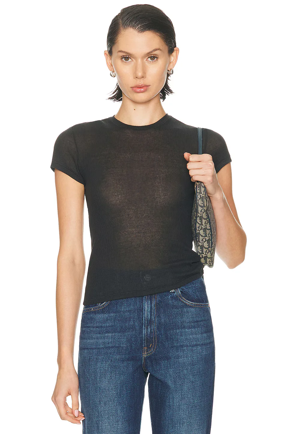 Sheer Cotton Crewneck Standard T-Shirt by Skims