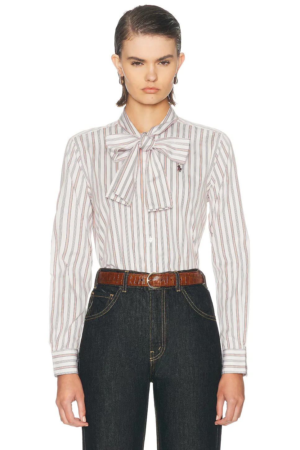 Long Sleeve Tie Collared Shirt by Polo Ralph Lauren