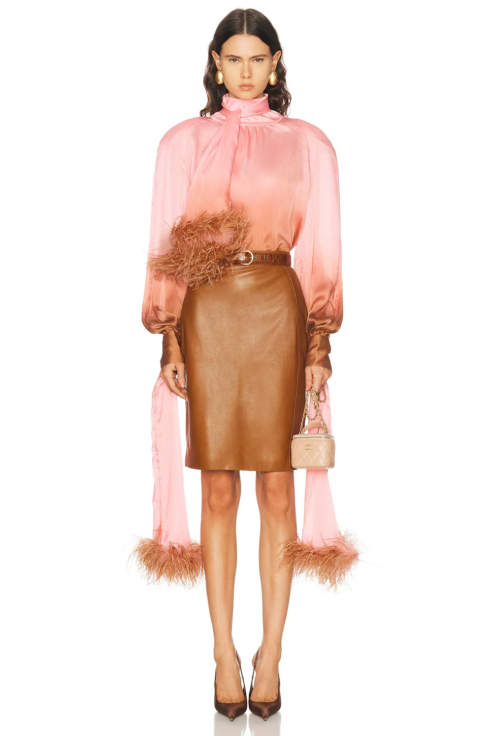 Long Sleeve Feather Top by Rowen Rose
