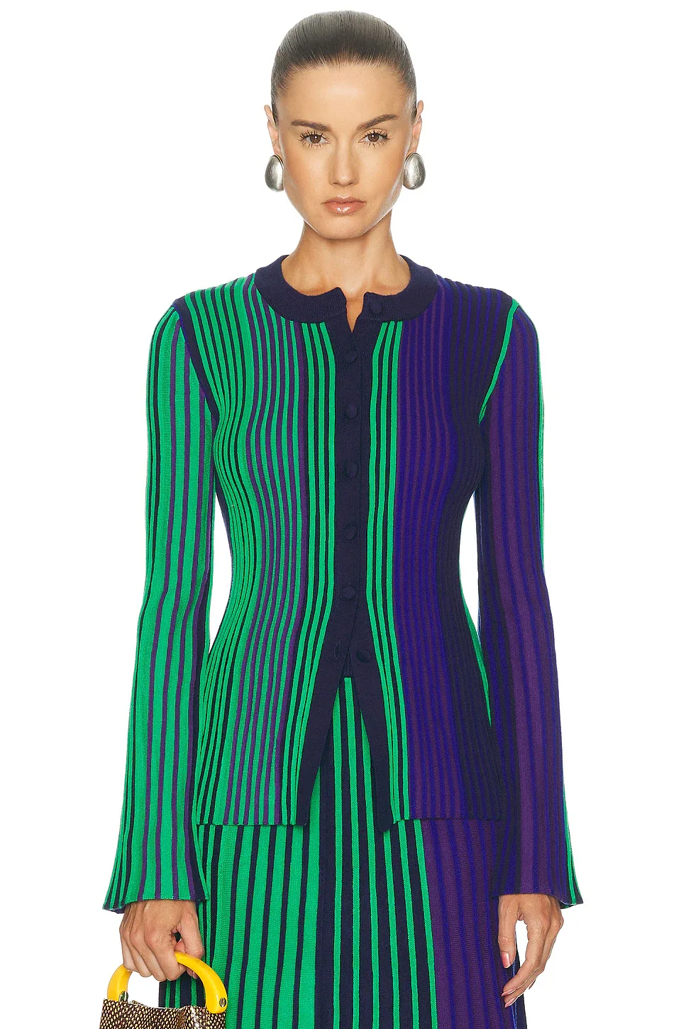 Misha Knit Cardigan in Cool Tone Rib by Simonmiller
