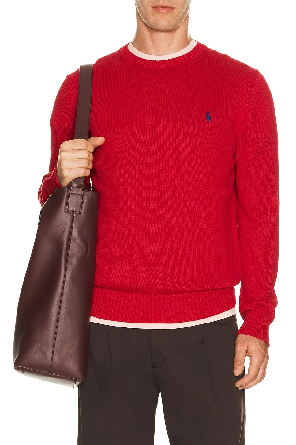 Cotton Shaker Knit Crewneck Sweater by Polo Ralph Lauren