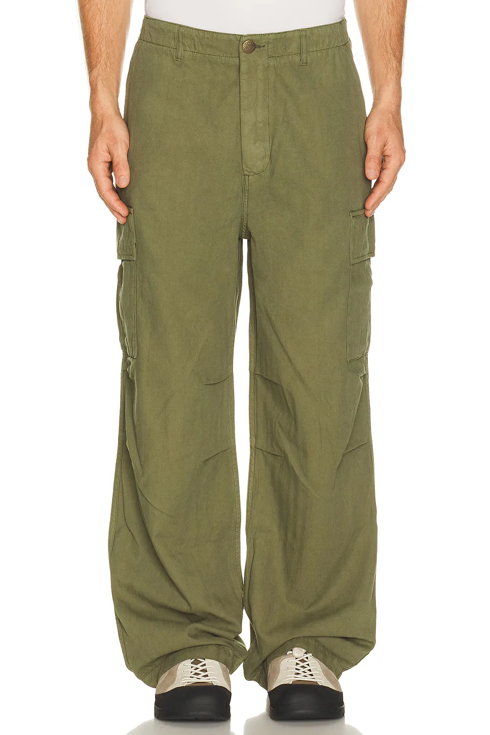 Herringbone Cargo Trousers by Palmes