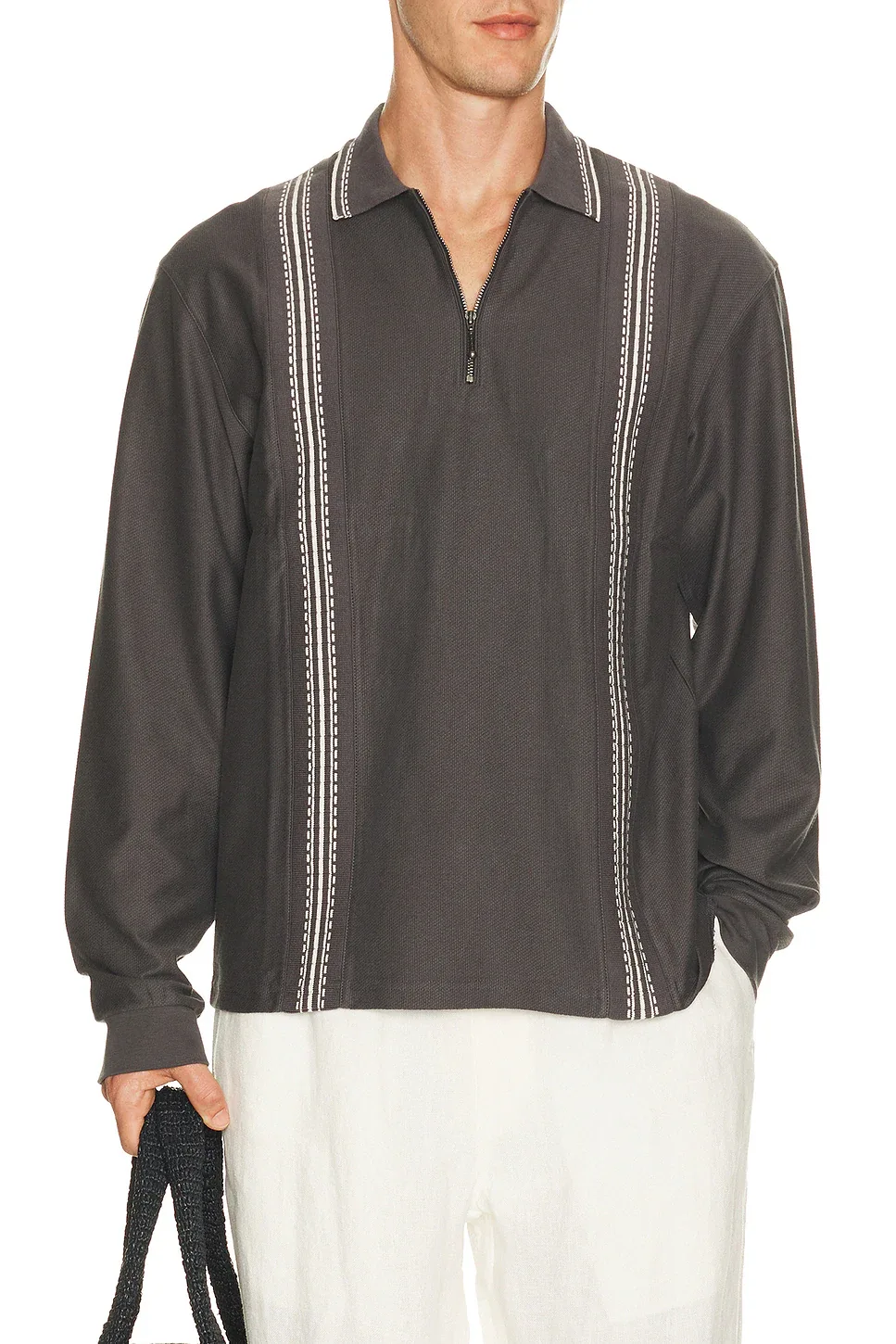 Panel Long Sleeve Zip Polo by Palmes