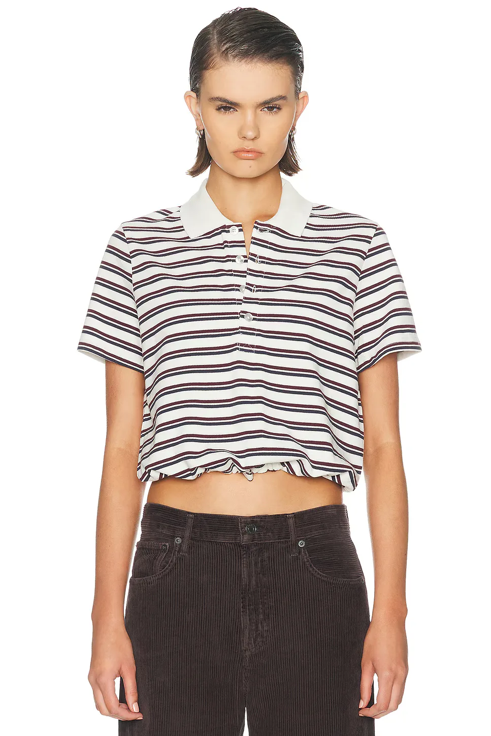 Sophie Cropped Polo Shirt by The Upside