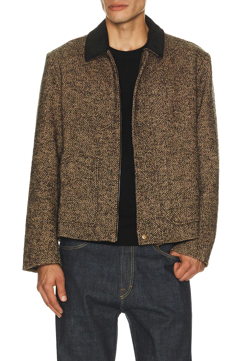 Herringbone Boxy Cropped Jacket by Percival