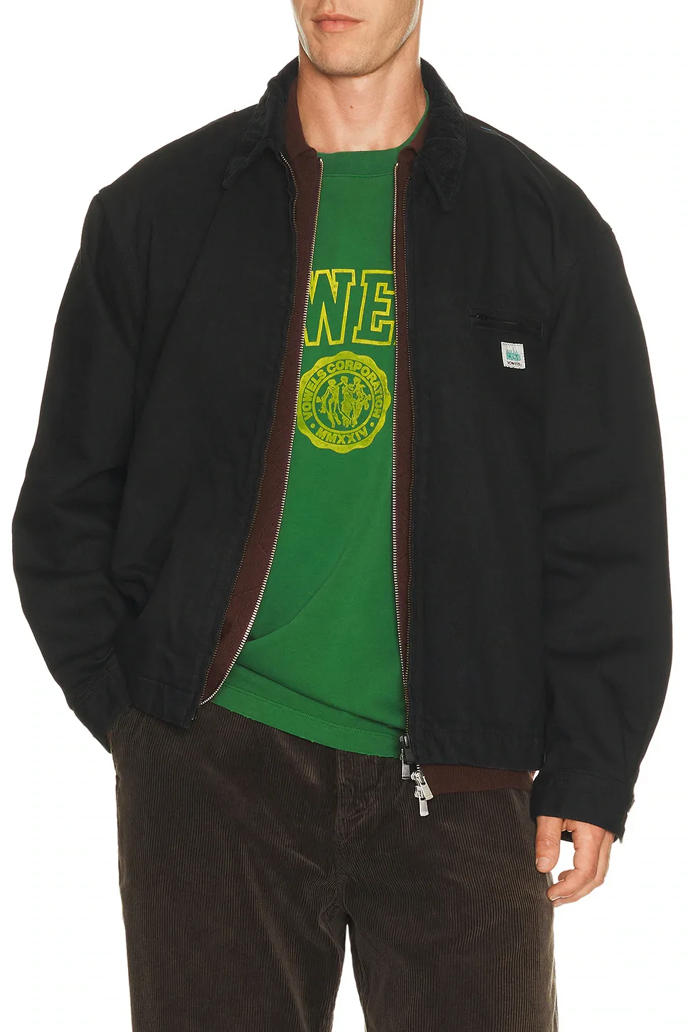 Garment Dyed Zip Up Jacket by Vowels
