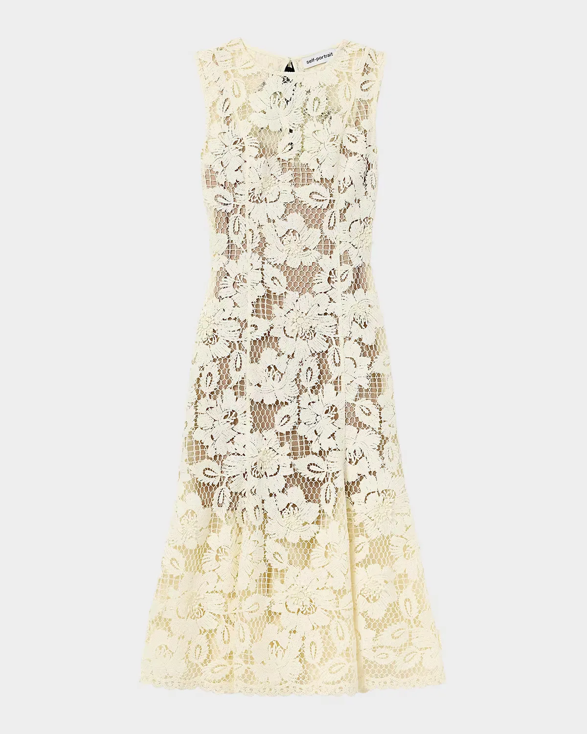 Crochet Lace Midi Dress by Self Portrait
