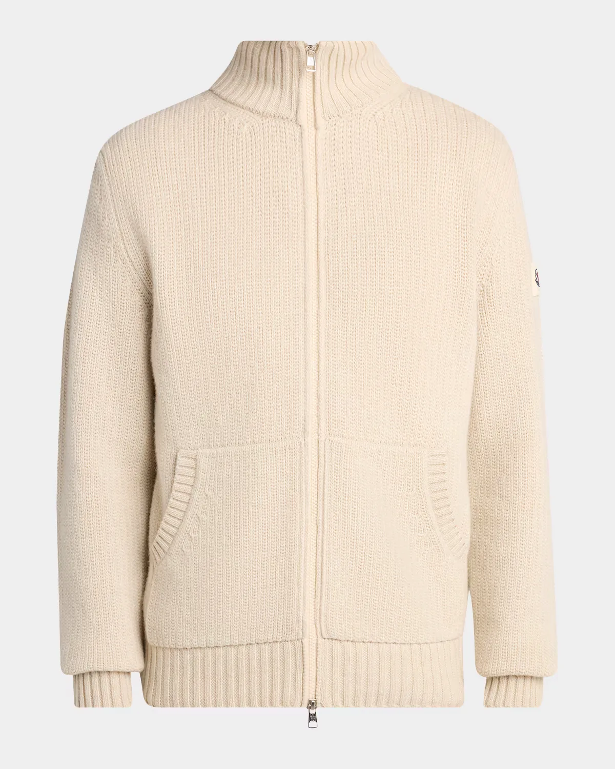 Wool and Cashmere Rib-Knit Full-Zip Cardigan by Moncler