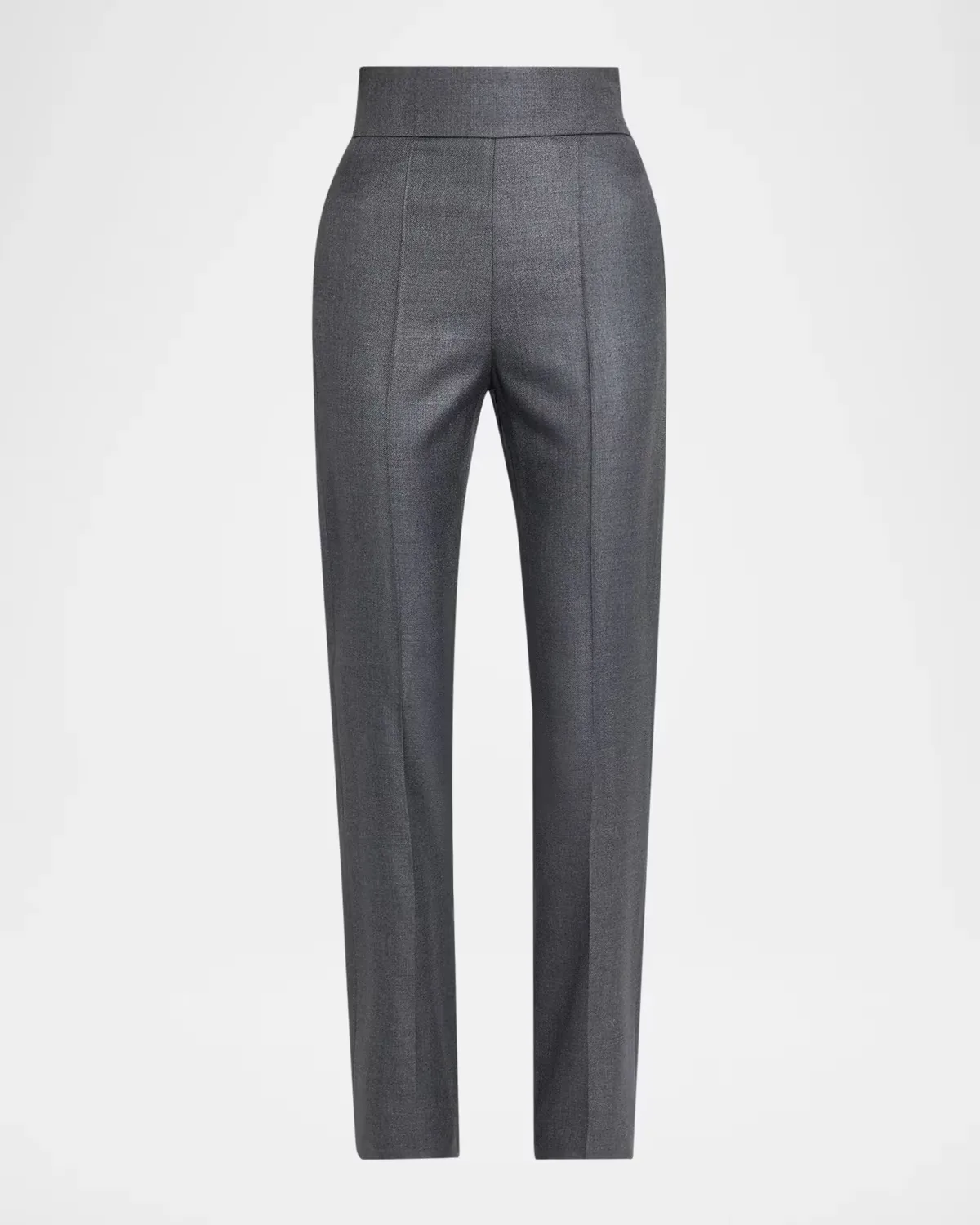High Rise Wool-Silk Straight-Leg Trousers by Valentino Garavani