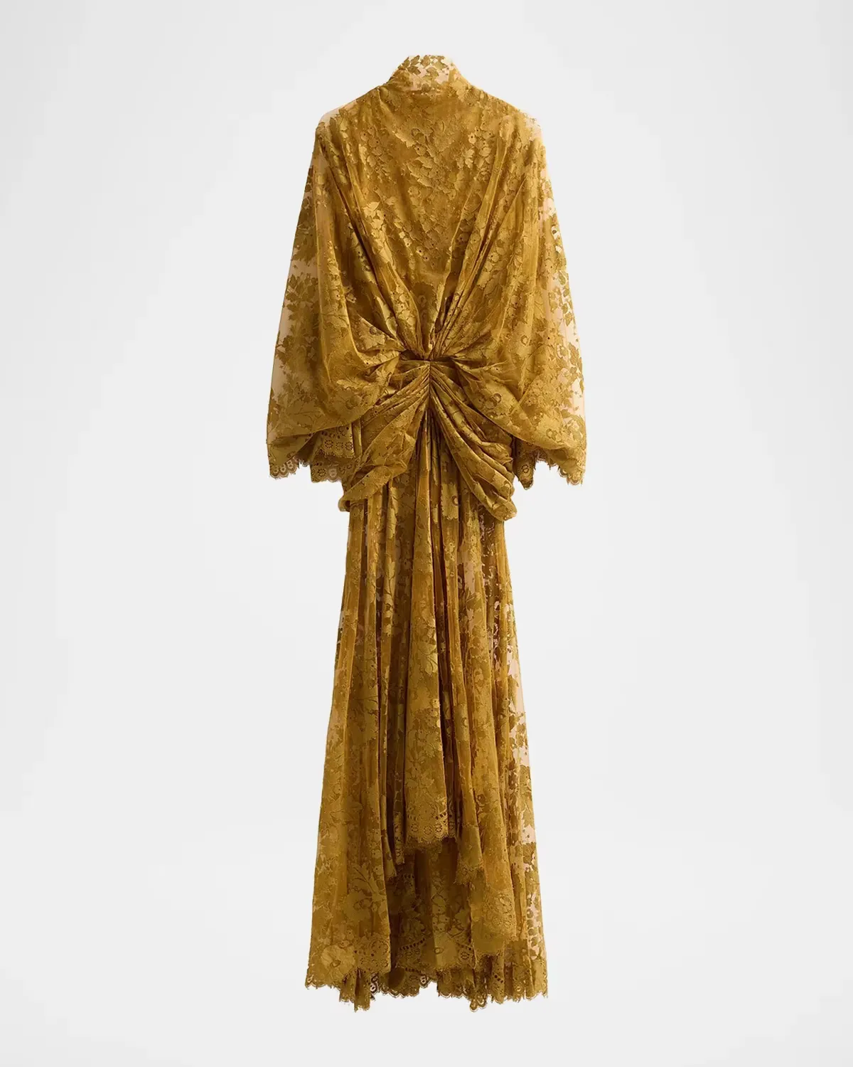 Ascent Ruched Lace Batwing Gown by Zimmermann