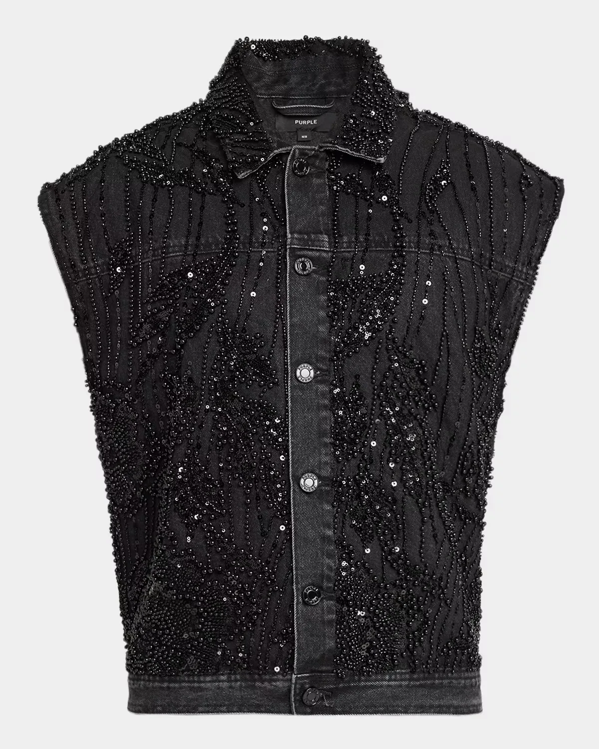 Embellished Mesh Cotton Vest by PURPLE