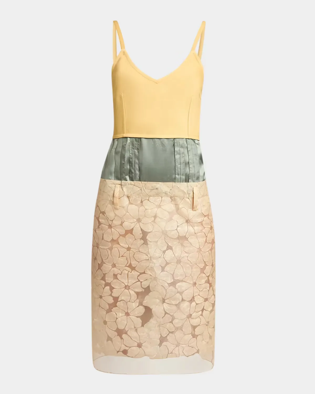 Mixed-Media Sleeveless Floral Burnout Midi Dress by Marni