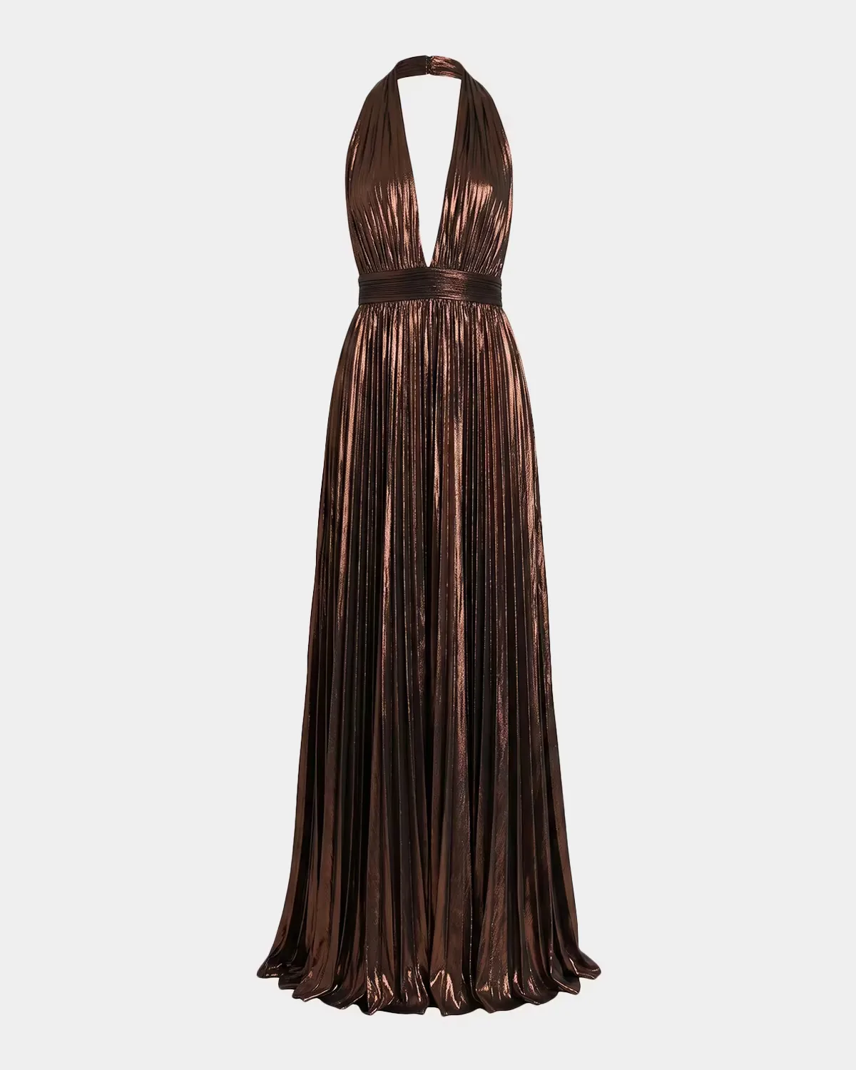 Jadda Pleated Metallic Maxi Dress by Retrofête
