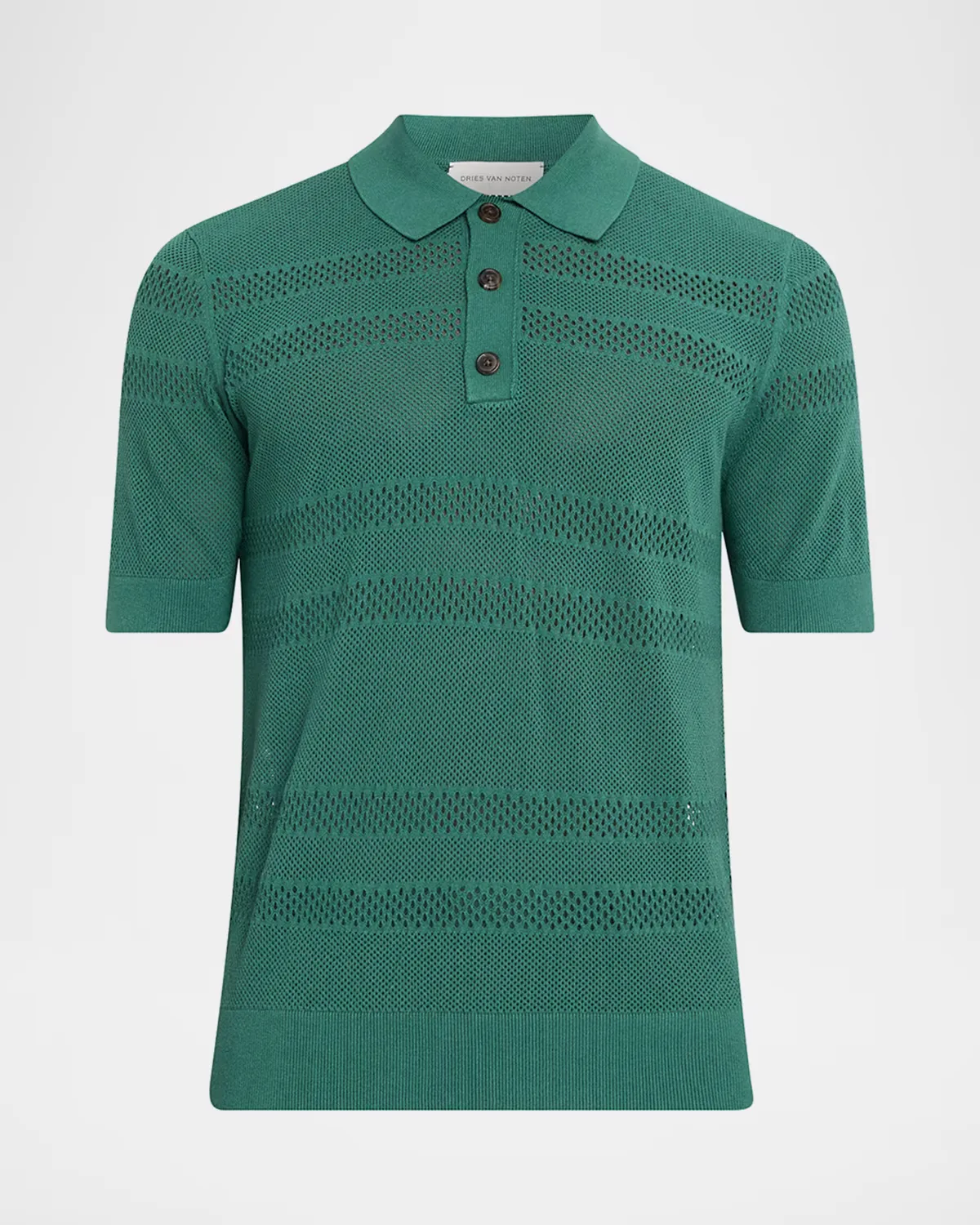Stripe Mesh Short-Sleeve Shirt by Dries Van Noten