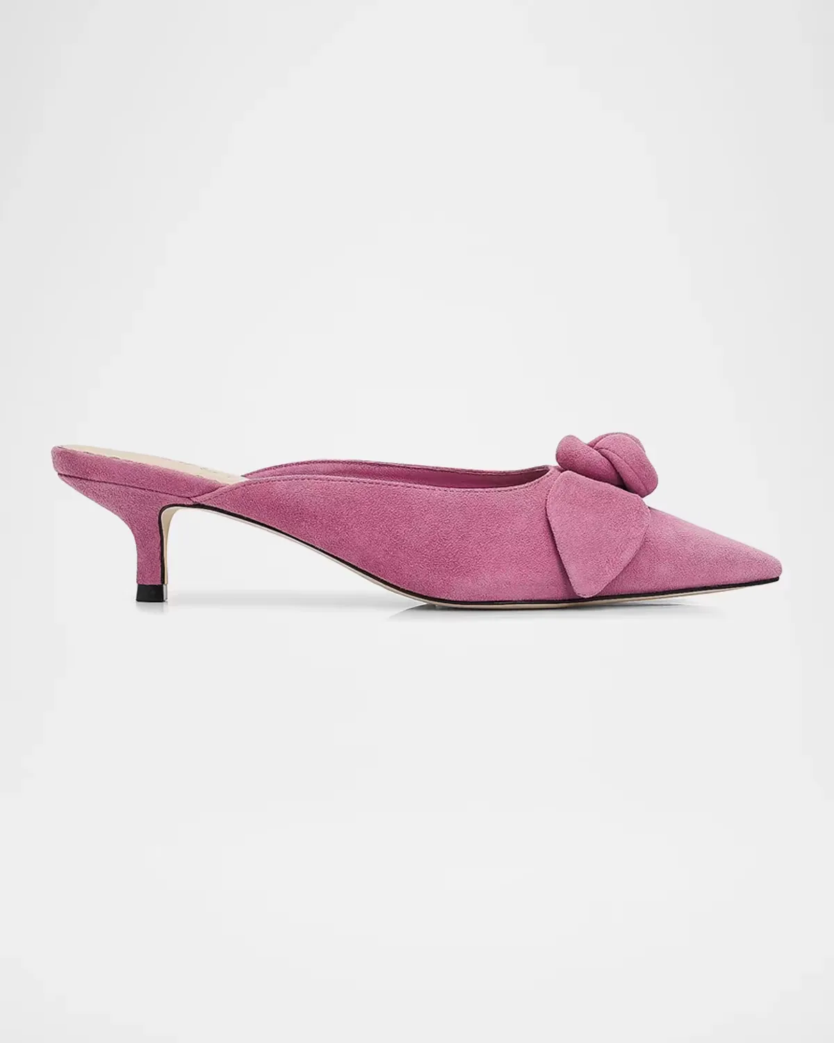 Layla 50MM Knotted-Rose Suede Kitten-Heel Mules by Cinq  Sept