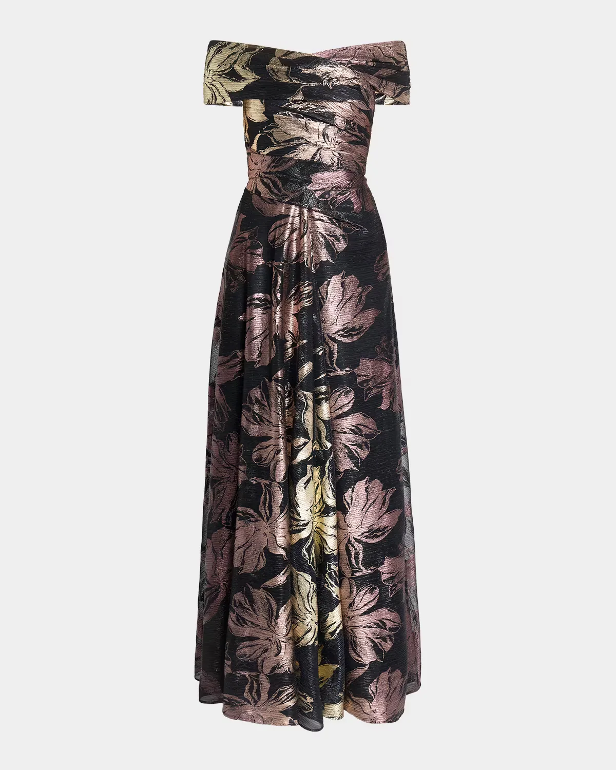 Autumn Leaf Ombre Voile Off-The-Shoulder Gown by Talbot Runhof