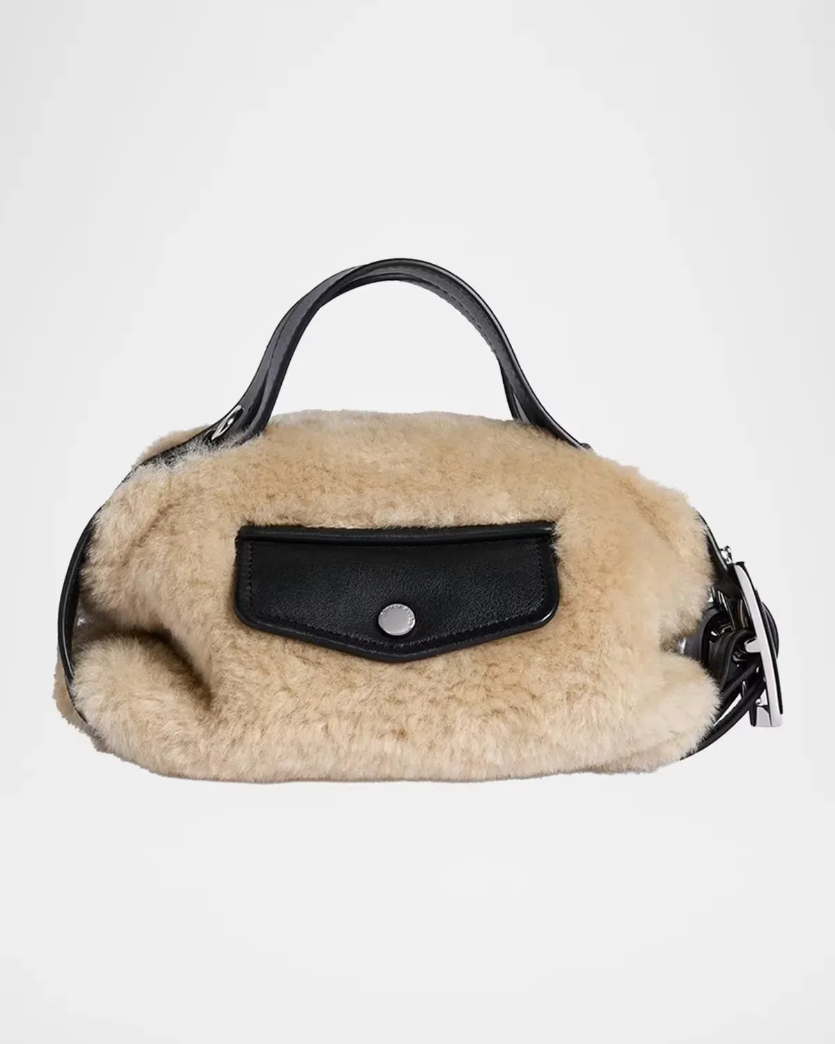 Mini Leather-Trim Faux Fur Shoulder Bag by Simone Rocha