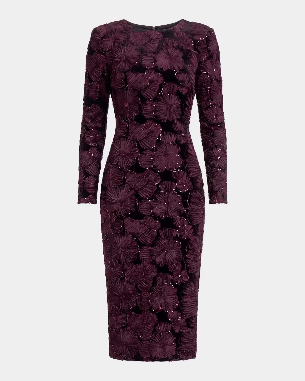 Emmalyn Sequin Floral-Appliqué Body-Con Midi Dress by Dress the Population