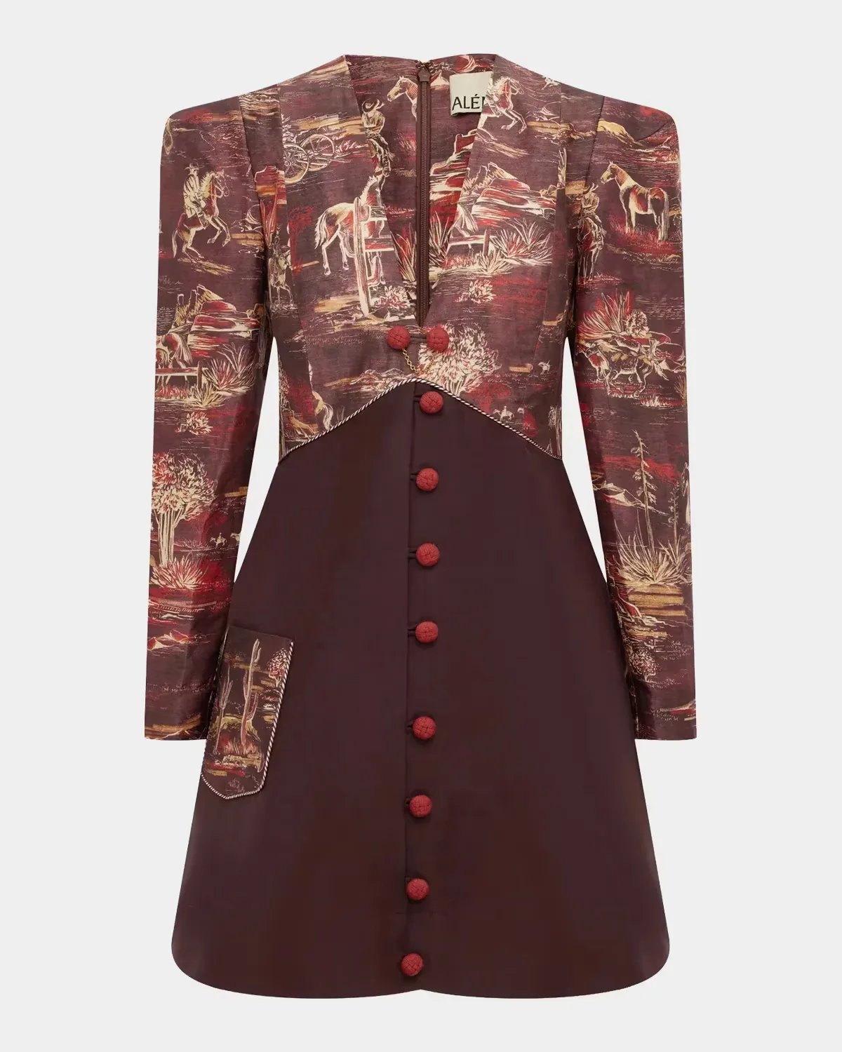 Ezra Printed Linen-Blend Mini Dress by ALMAIS
