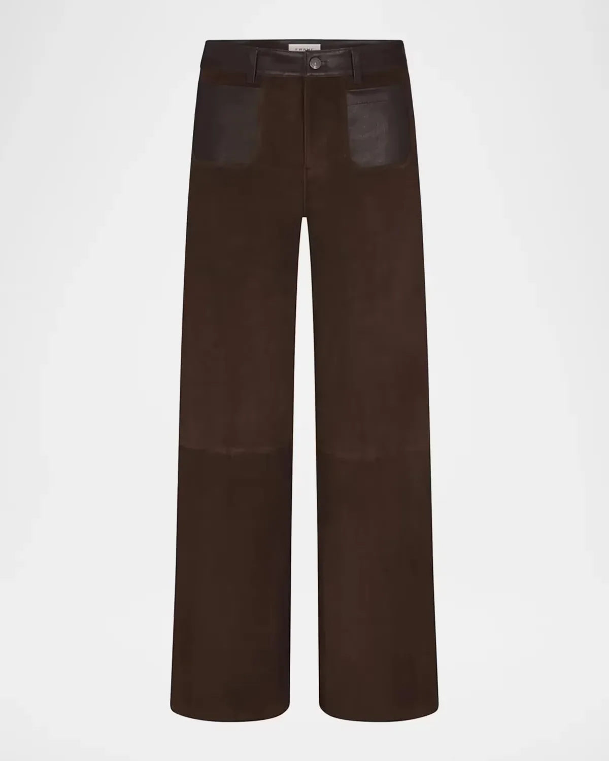 Suede Slim Wide-Leg Pants by FRAME