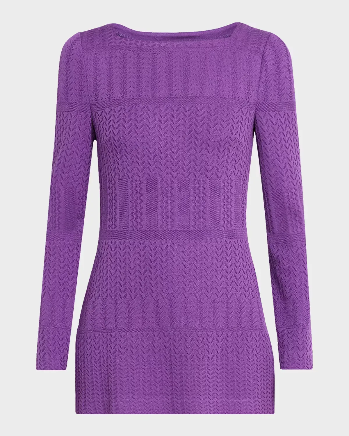 Tonal Multi-Stitch Soft Knit Tunic Top by Misook